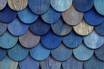abstract blue wooden scales texture pattern