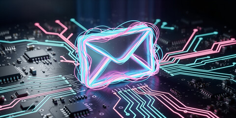 Email communication technology concept