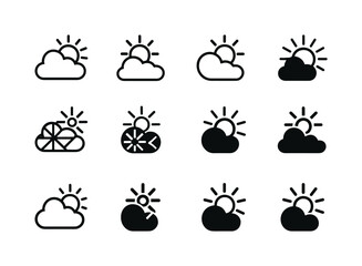 Weather Mood Icons. how weather affects mood. Icon set. Set Logo