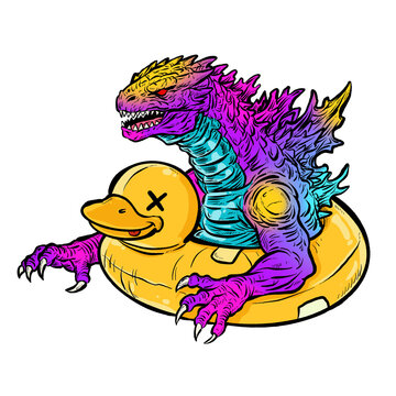 Swimming Godzilla