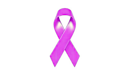 Purple Awareness Ribbon Isolated on White Background