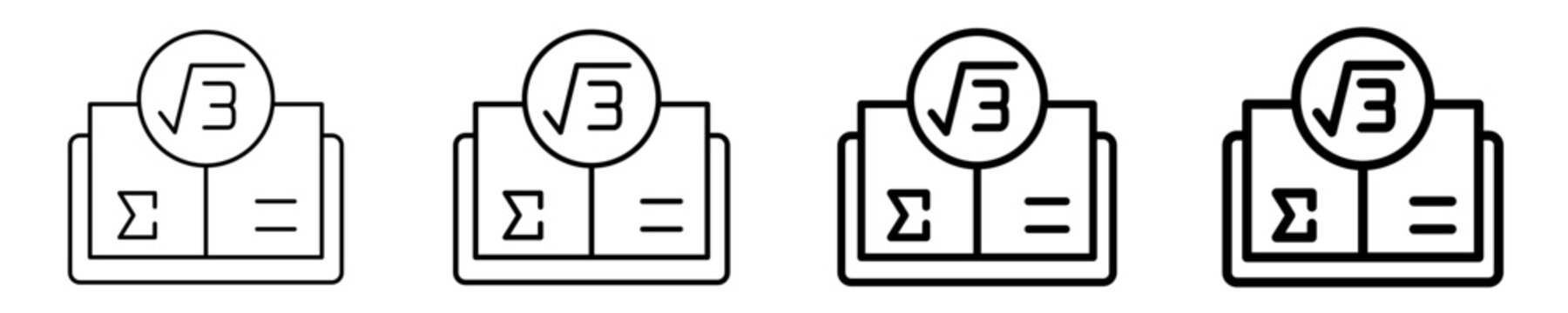 Math Icon Set Different Style Collection