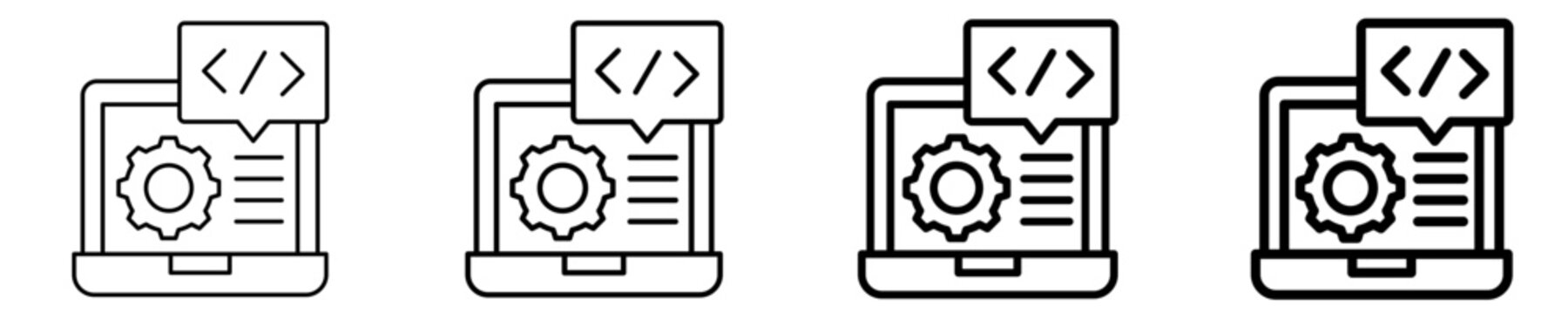 Coding Icon Set Different Style Collection