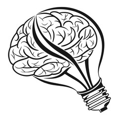 Brain lightbulb symbolizing ideas and innovation