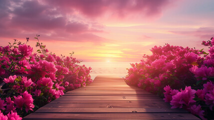 A wooden bridge gently stretches toward the sea, inviting you to walk into the calm horizon where the sky meets the shimmering water.