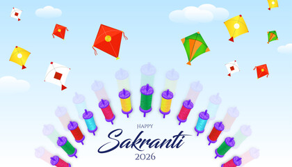 Happy Makar Sankranti Creative Social Media Post, Web Banner, Greeting, Print background	