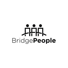 A clean vector logo of bridge-shaped people symbolizing unity, teamwork, and community connection. Perfect for business collaboration, partnership, and social organization branding.