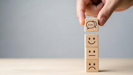 Emotional expression with wooden blocks