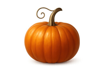 Orange pumpkin standing, representing autumn harvest, halloween holiday, and thanksgiving season on a transparent background
