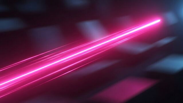 Vibrant pink laser beam in dark space - Powered by Adobe