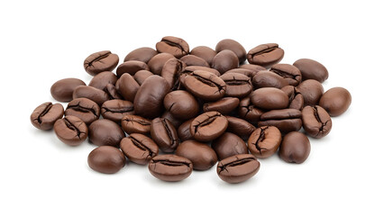 Gathering of rich, brown coffee beans, perfectly roasted and scattered, ready to be transformed into a delicious and invigorating daily beverage