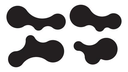 Set of abstract metaball shapes