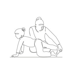 One continuous single drawing line art flat doodle children, clinic, medicals, exam, hospital, health, small, paediatrician. Isolated image hand draw contour on a white background, hand drawn, not AI