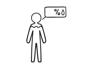 Human outline water fill concept hydration body composition