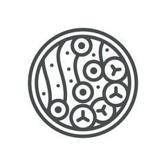 Smoothie Bowl Icon. Thin Line Illustration of a Decorative Bowl Filled with Smoothie, Fruits and Seeds, Symbolizing Healthy Breakfast, Acai Bowl and Superfood Meal. Isolated Outline Vector Sign.
