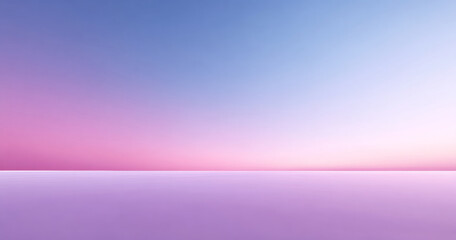 Obraz premium Minimalist horizon with smooth reflective surface under soft gradient sky blending pink and blue tones at dawn or dusk