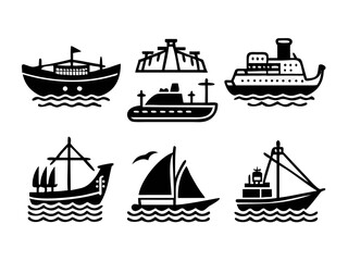 Abstract white shapes on black background