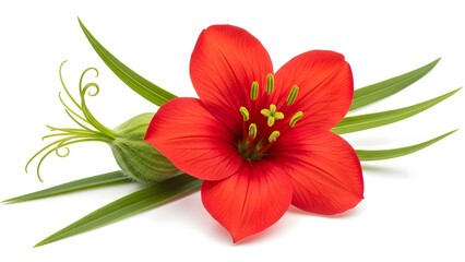 red flower isolated on white background
