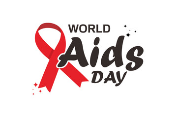 World aids day with ribbon poster design vector illustration EPS 10