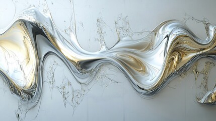 a whiteboard covered in a gradient of metallic silver and gold