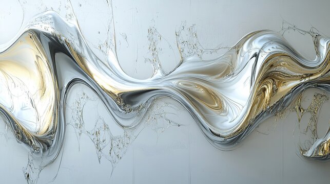 a whiteboard covered in a gradient of metallic silver and gold - Powered by Adobe