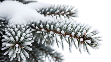 snow covered pine branch