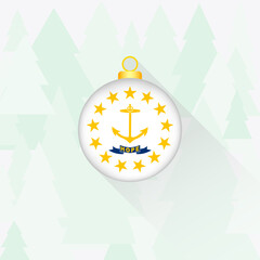 Rhode Island State Flag Christmas Decoration.