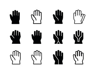 Fototapeta premium PPE Logo Variations. PPE gear laid out on table. Icon set. Set L