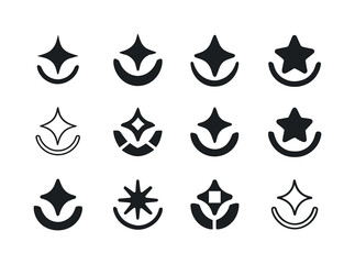 Joyful Icon Collection. Joy. Icon set. Set Logo of Joy: Star Spa