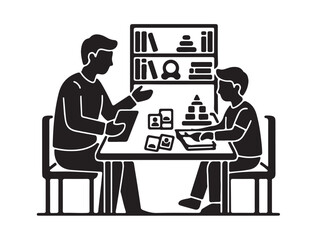 Therapy Room icon in silhouette white background.