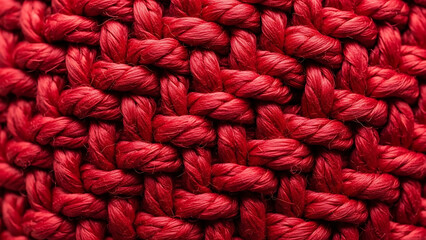 Close-up of red knitted fabric texture
