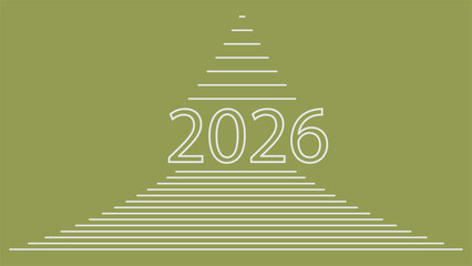 Abstract green Christmas tree vector illustration, new year holiday decoration design art card