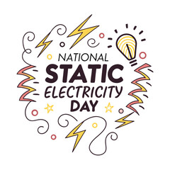 Fototapeta premium NATIONAL STATIC ELECTRICITY DAY vector illustration isolated on white background