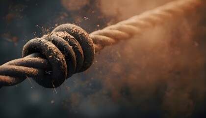 Macro Rebar Tie Wire Knot &mdash; Hyper-Detailed Metal Tension Marks with Warm Dusty Branding Space