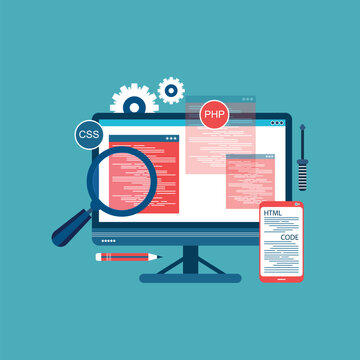 Software, web development, programming concept