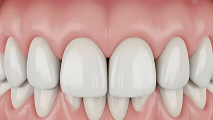 Close-up View of Healthy Human Teeth and Gums for Optimal Oral Care