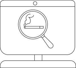 Illustration of a magnifying glass over a cigarette highlighting smoking effects.