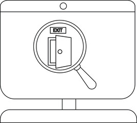 Exploring the Concept of Exit with a Magnifying Glass on a Computer Screen