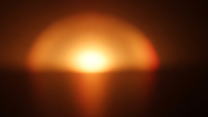 Beautiful sunset over the horizon with orange sky