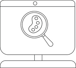 Digital microscope examining microorganisms on a computer screen.
