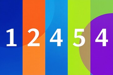 Colorful Numerals: A vibrant display of numerals in a playful composition, the numbers arranged across a series of vividly colored backgrounds.