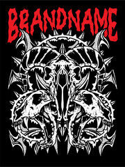 tshirt illustration design metal band merchandise devil goat