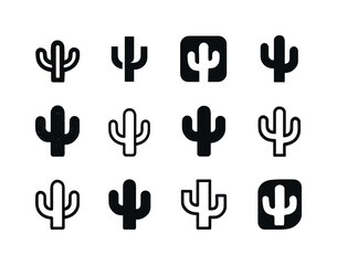 Obraz premium Cactus Logo Variations. Cactus. Icon set. Set Logo of Cactus: ca