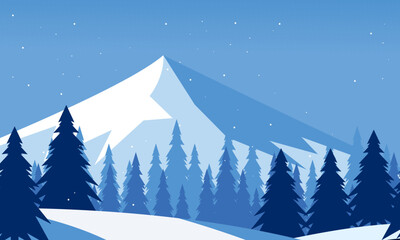 snowy winter flat concept vector illustration