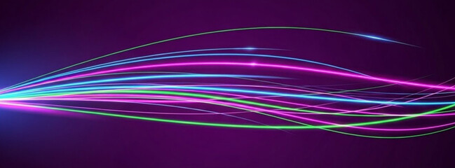 Dynamic Neon Light Trails Abstract Speed Background
