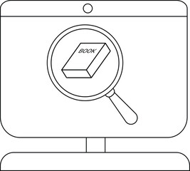 Magnifying glass over a book concept for online learning and research.