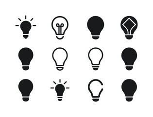 Lightbulb Logo Variations. Object. Icon set. Set Logo of object: