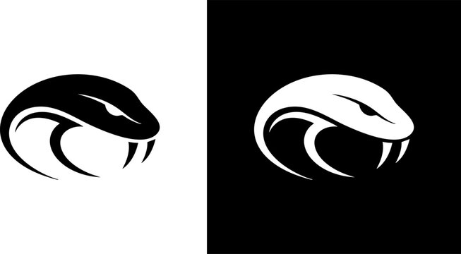 Aggressive Snake Head Side View Vector Logo. Tribal Cobra Mascot Illustration. Fast and Powerful Reptile Symbol for Esports Team, Tattoo, and Branding Identity.