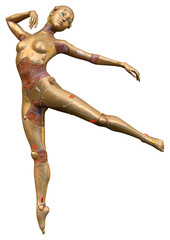3D Rendering Female Robot on White