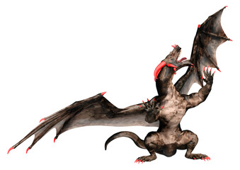 3D Rendering Fairy Tale Dragon on White